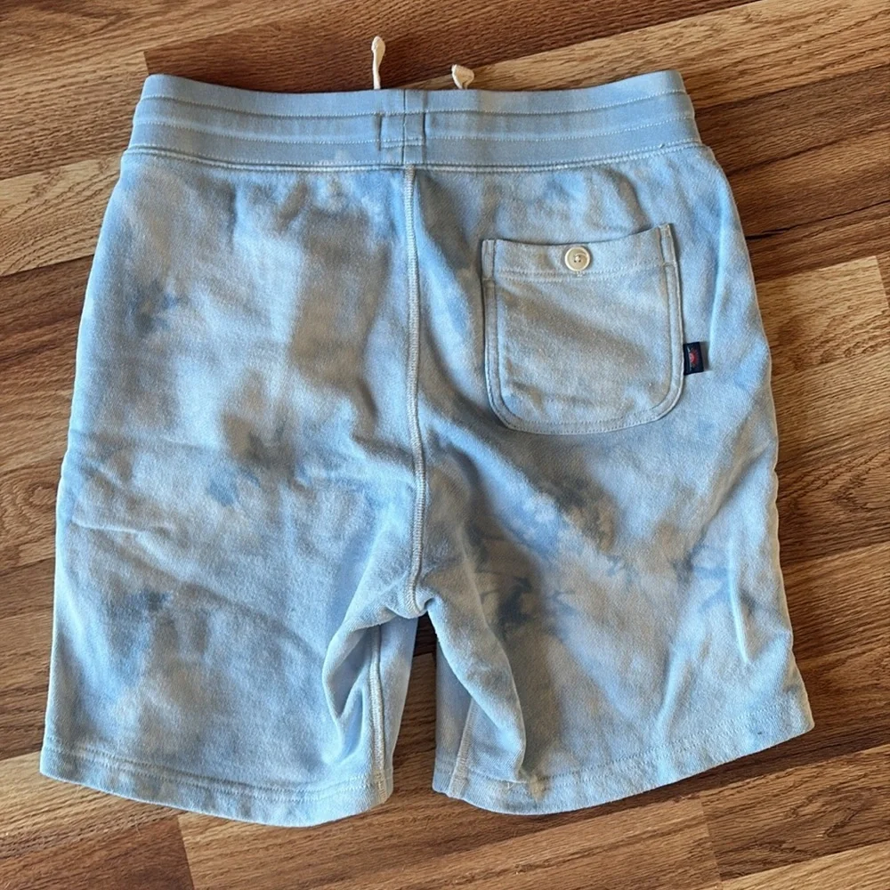 Faherty Tie-Dye Pacific Mist Blue Sweatshorts XS